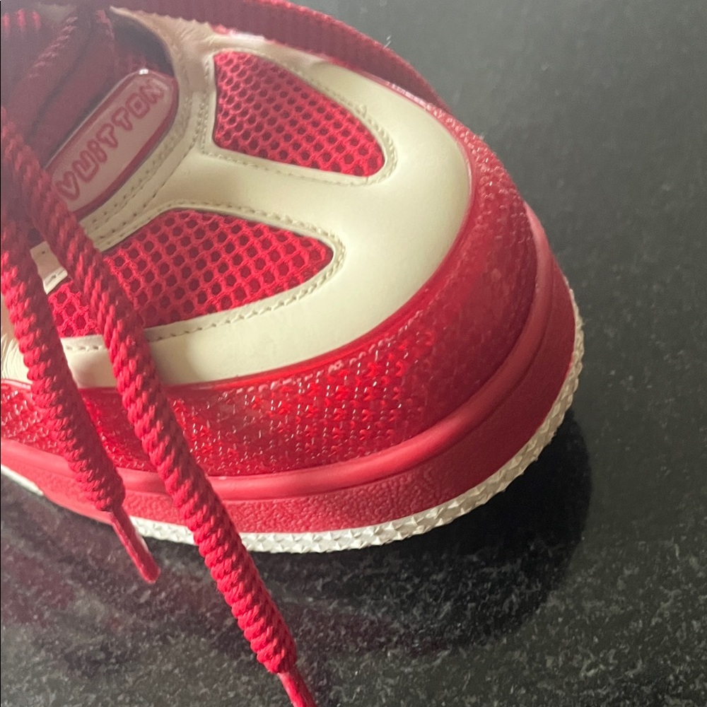 Louis Vuitton Vibrant Red and White Skate Sneakers - Picture 10 of 13